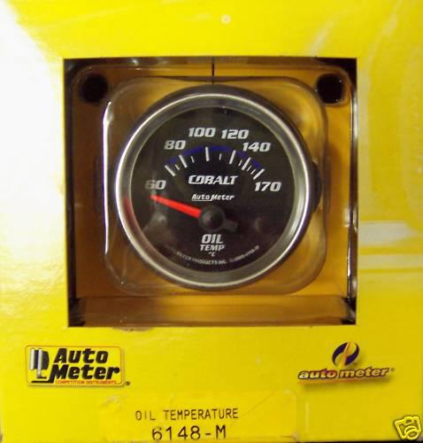 Auto meter 6148-m cobalt; electric oil temperature gauge