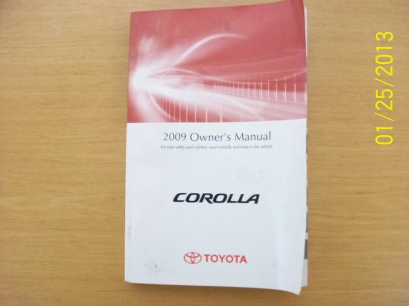 2009 toyota corolla owners manual