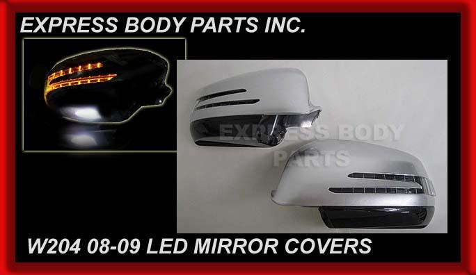 2010 style w204 2008-2009 c300 c350 c63 led mirror covers silver v shape arrow