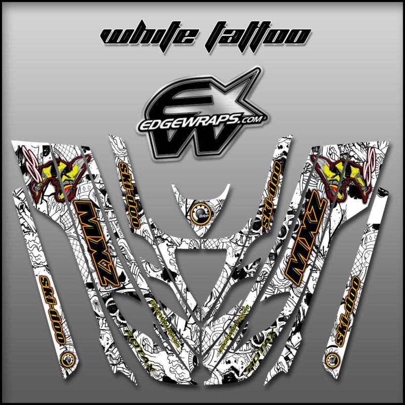 Ski doo zx sk 99, 00, 01,02,03 mxz 600 800 custom graphics - white tattoo