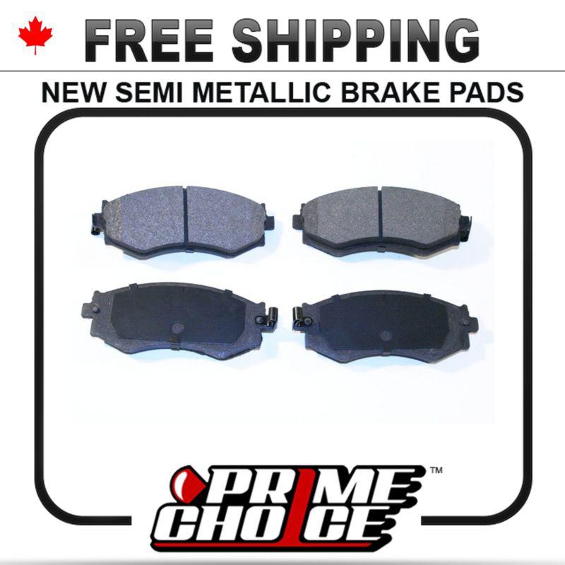 New premium complete set of front metallic disc brake pads with shims