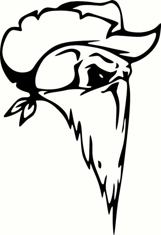 Cowboy skull home decor vinyl cut out decal, sticker in wht - 22" by 32"