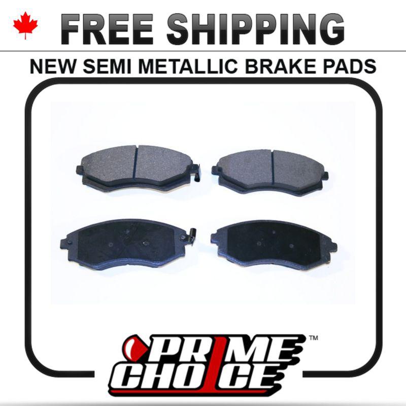 New premium complete set of front metallic disc brake pads with shims