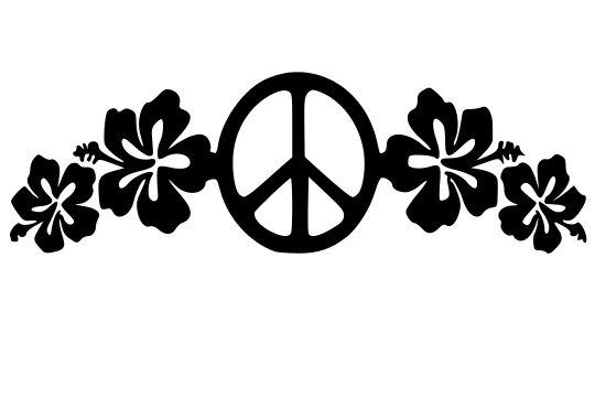 Hibiscus flowers peace sign vinly sticker  decal hawaii pool 