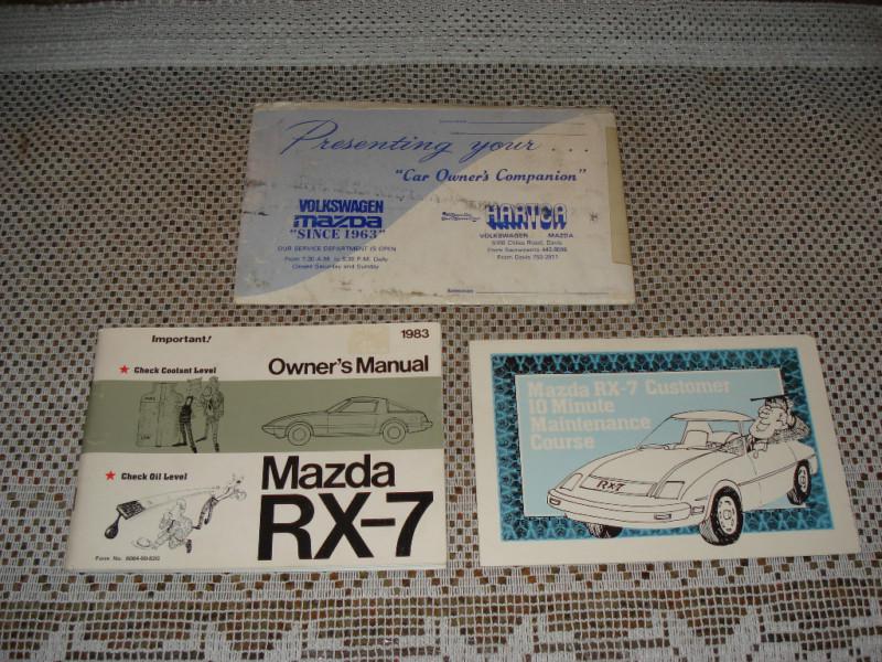 1983 mazda rx-7 owners manual set original glovebox book rare!!!