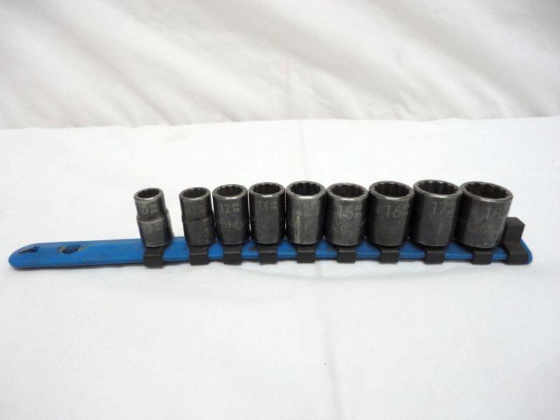 Matco impact socket set metric 10mm thru 18mm 1/2" drive - no reserve!