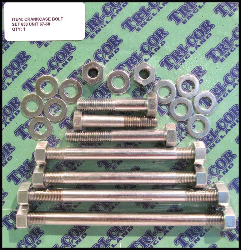 Triumph 1967-68 t120 bonneville tiger trophy tr6c engine bolt set pn# tbs-0118