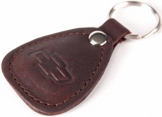 New leather brown keychain car logo chevrolet auto emblem keyring