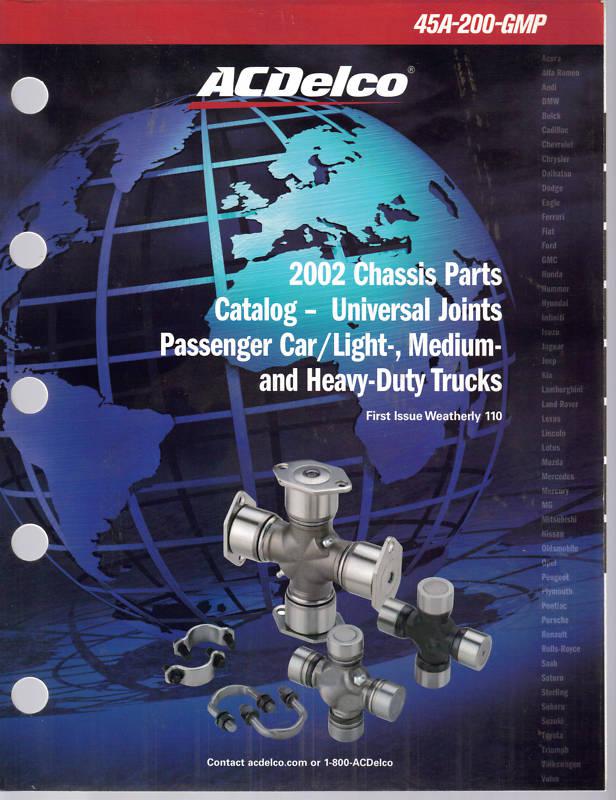 2002 ac delco chassis parts catalog 45a-200-gmp original excellent condition