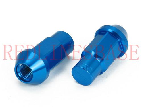 Blue color 20pcs t-4 racing lug nuts 50mm w/lock m12x1.25 gsp fit: infiniti
