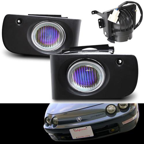 1994-2001 acura integra oem blue ion yellow oem fog lights lamp kit fit :integra