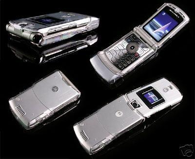 Clip on hard clear transparent case for motorola v3