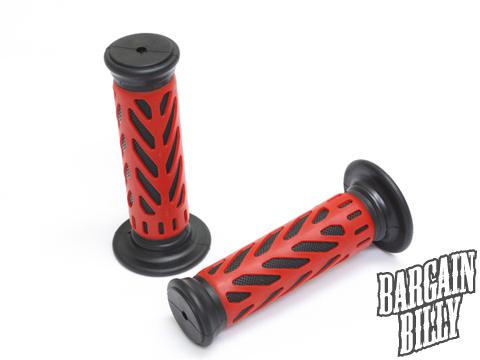 Universal atvs & pwc rubber comfort hand grips (7/8") - red