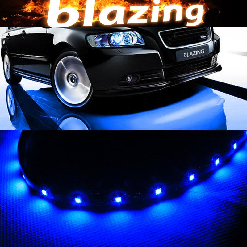 4pcs strip flexible led underboby under car decoration light blue exterior light