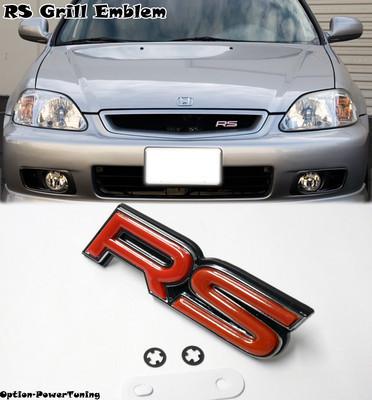 Rs grill red emblem logo badge sticker audi tt focus vitz yaris honda fit jdm