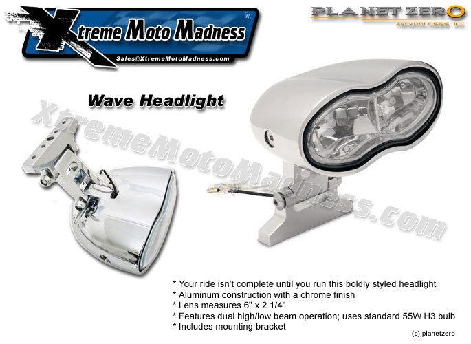 Streetfighter headlight chrome for motorcycles