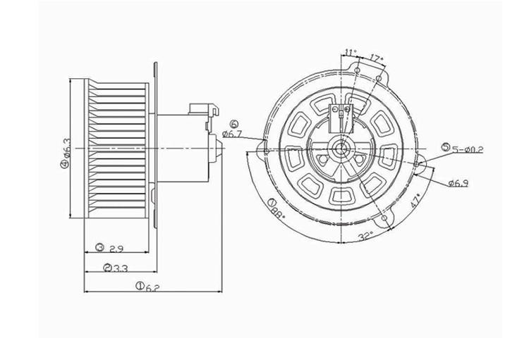 Replacement blower motor asy 93-98 94 95 96 97 1993-1998 nissan quest 272201b025