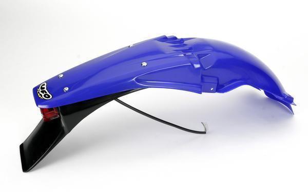 Ufo plastics enduro rear fender with light - reflex blue  ya03814t-089