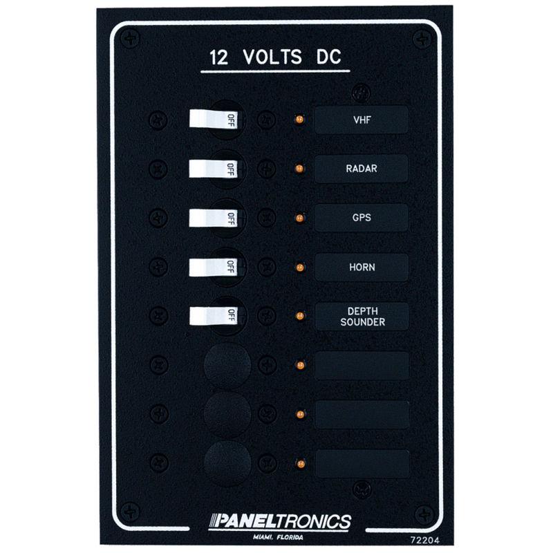 Paneltronics standard dc 8 position breaker panel w/leds 9972204b