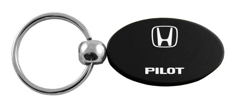 Honda pilot black oval metal keychain car ring tag key fob logo lanyard