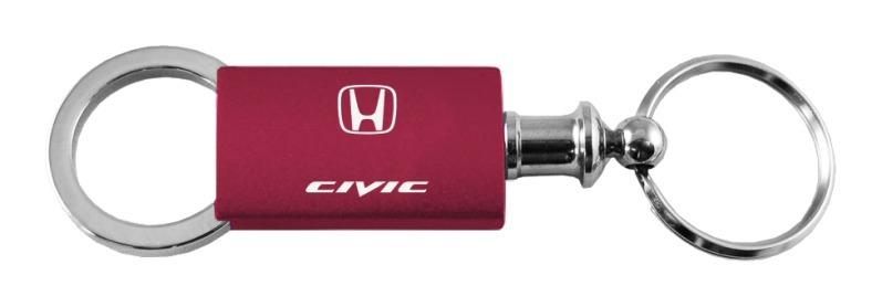 Honda civic burgundy valet metal key chain ring tag key fob logo lanyard