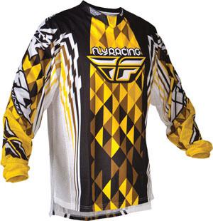 Fly racing youth kinetic jersey yellow black l/large