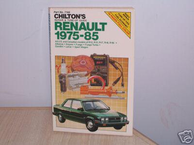 1975-85 renault r series, alliance encore fuego le car gordini repair manual