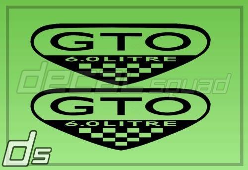 Gto 6.0 litre 5" pontiac vinyl fender decals sticker set 2005-2006 badge goat