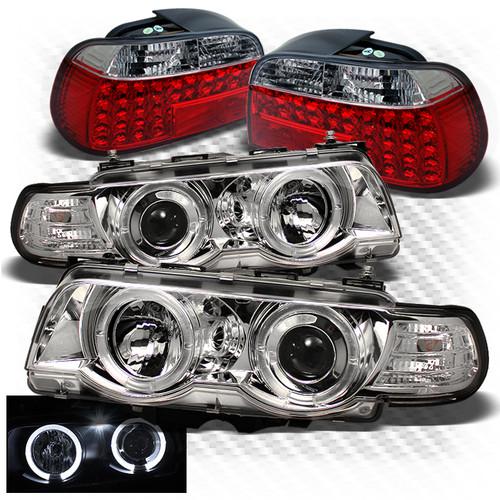 99-01 e38 7-series projector headlights + r/c philips-led perform tail lights