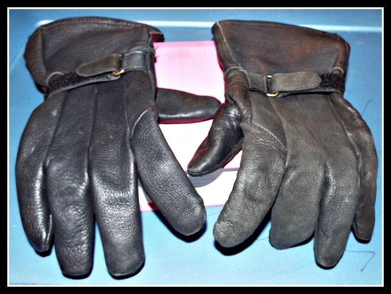 Adjustable deerskin motorcycle gauntlet gloves size men's medium