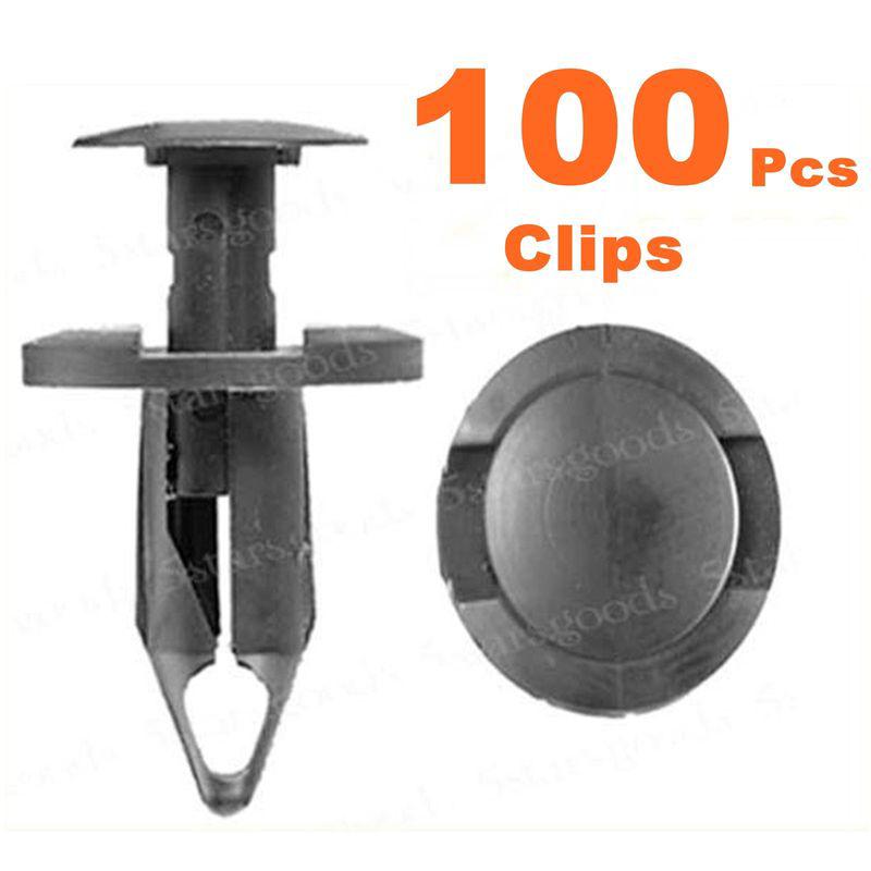 100 pcs clips rivet 8mm hole fender clip for honda rincon foreman atv quad trx