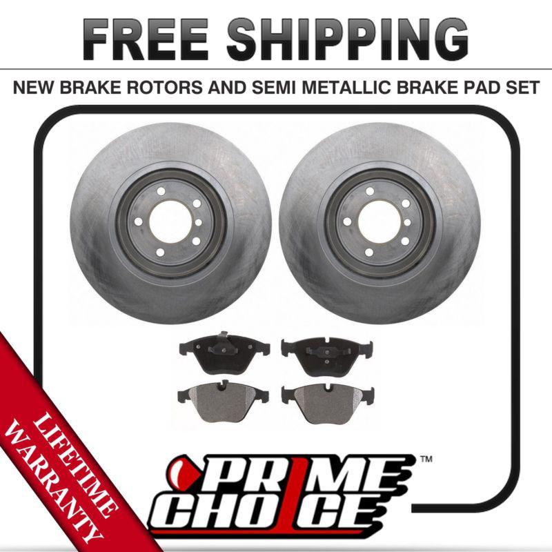 Front kit (2) brake rotors and (1 set) premium brake pads with lifetime warranty