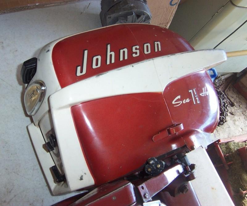 Vintage johnson 7-1/2 hp outboard  motor sea horse power engine 7 1/2  ad-11