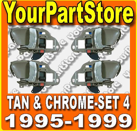 95-99 chevy suburban inside inner interior door handles front & rear chrome tan