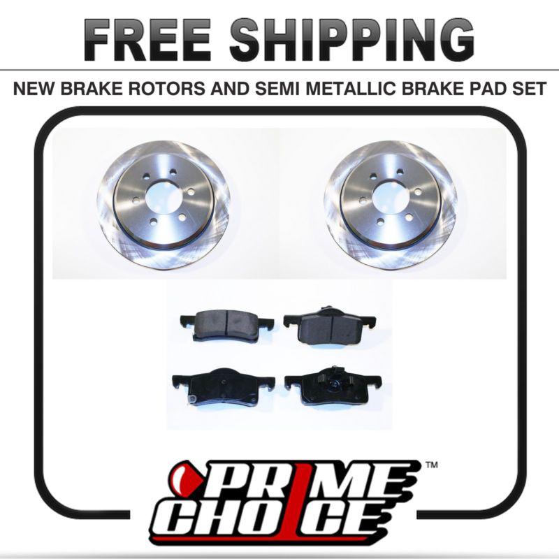 Premium rear metallic brake pads and disc rotors complete kit left & right pair