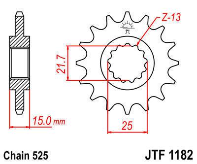 Jt sprocket front 13t chromoly steel triumph 600 daytona 2003-2004