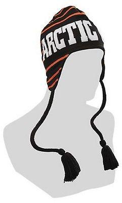 Orange arctic cat striped hat w/ tassels beanie cap 5243-042 