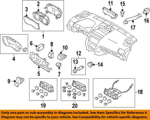 Subaru oem 72311fj050 cluster & switches-heater control