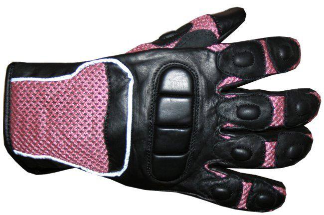 Womens pink mesh motorcycle protector gloves xxl