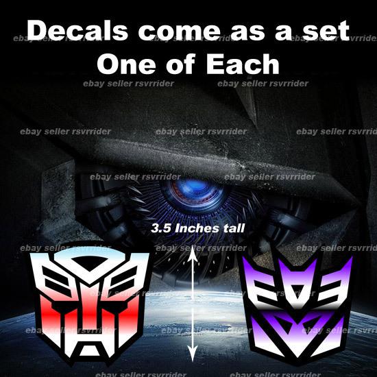 Transformers decal sticker autobot decepticon free ship