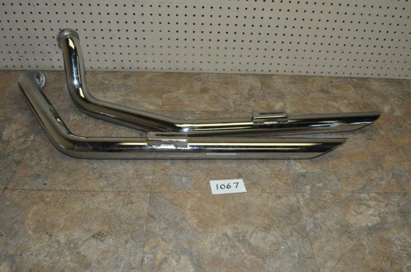 1971-84 harley davidson shovelhead chrome exhaust 2' pipes new straight pipes 