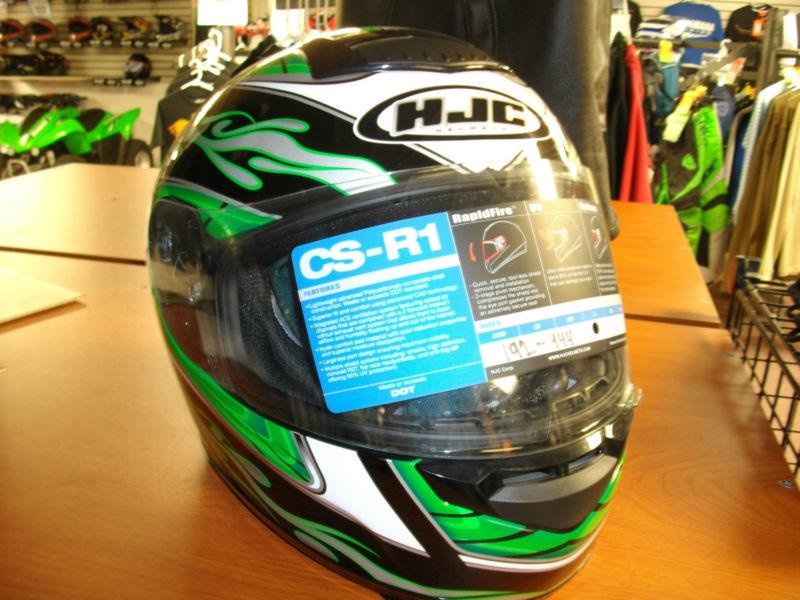 New hjc motorcycle helmet cs-r1 green flare size large