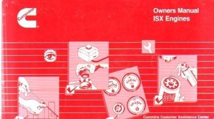 Cummins isx series engine owner operation operator manual