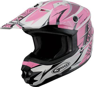 New gmax gm76x player offroad/motocross adult helmet, pink/white/black, xl