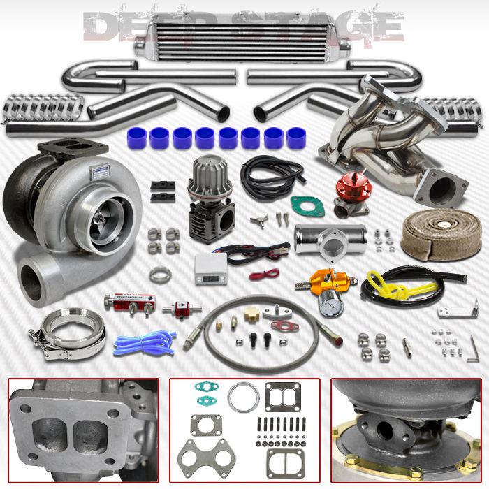 Gt45 t4 12pc turbo kit w/intercooler+manifold+wastegate 92-98 mazda rx-7 fd3s