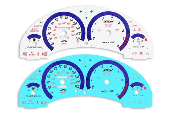 Option-r igg-sa102 - 1997 saturn s-series indiglo custom gauge face w tach