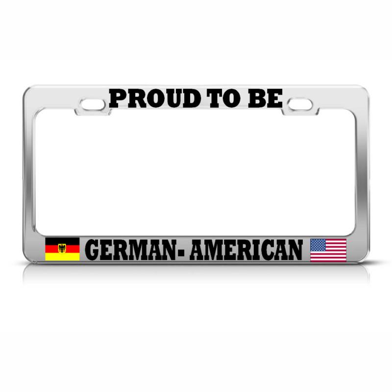 German american flags chrome license plate frame germany pride suv auto tag