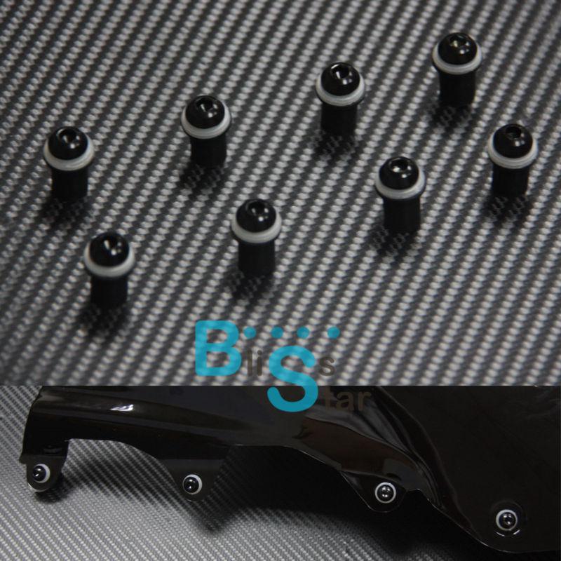 8 x black pro cnc m5 5mm windscreen bolts kit windshield screw mounting nuts