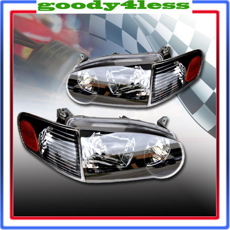 01 02 toyota corolla head light + corner signal headlight pair set lamp clear