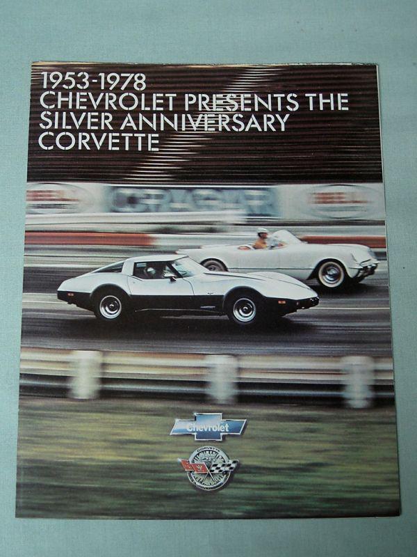 Vintage 1953-1978 silver anniversary corvette car dealer sales ad brochure